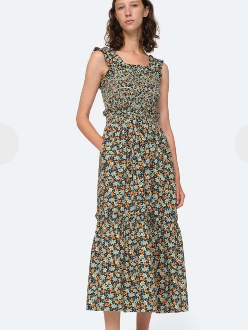 Sea New York Green Flower Cotton Dress